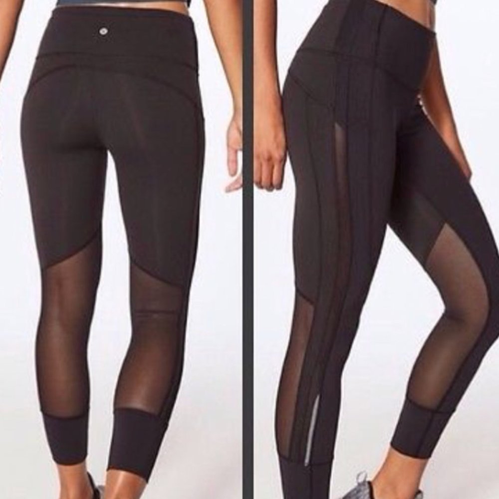 Lululemon Hit It High Rise Mesh Leggings 7/8  25"